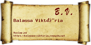 Balassa Viktória névjegykártya